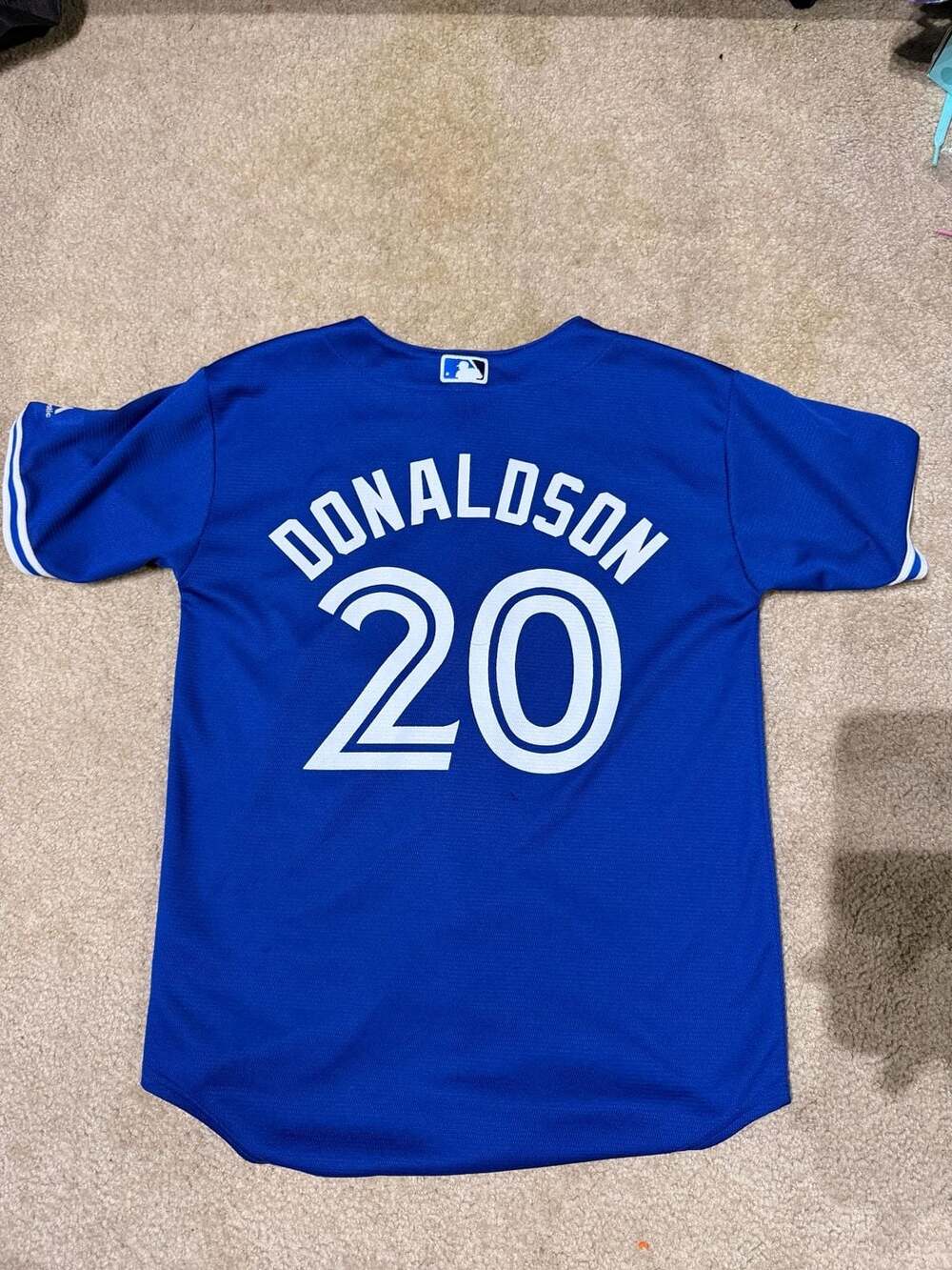 Majestic Toronto Blue Jays Josh Donaldson #20 Cool Base Youth Jersey Sz M 10/12
